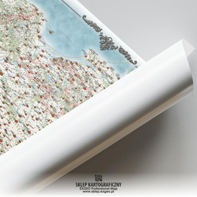Królestwo Polskie i ziemie sąsiednie | Mapa historyczna stylizowana