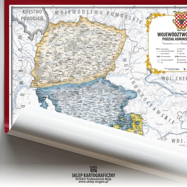 Województwo kaliskie w połowie XVI w. | Mapa historyczna administracyjna