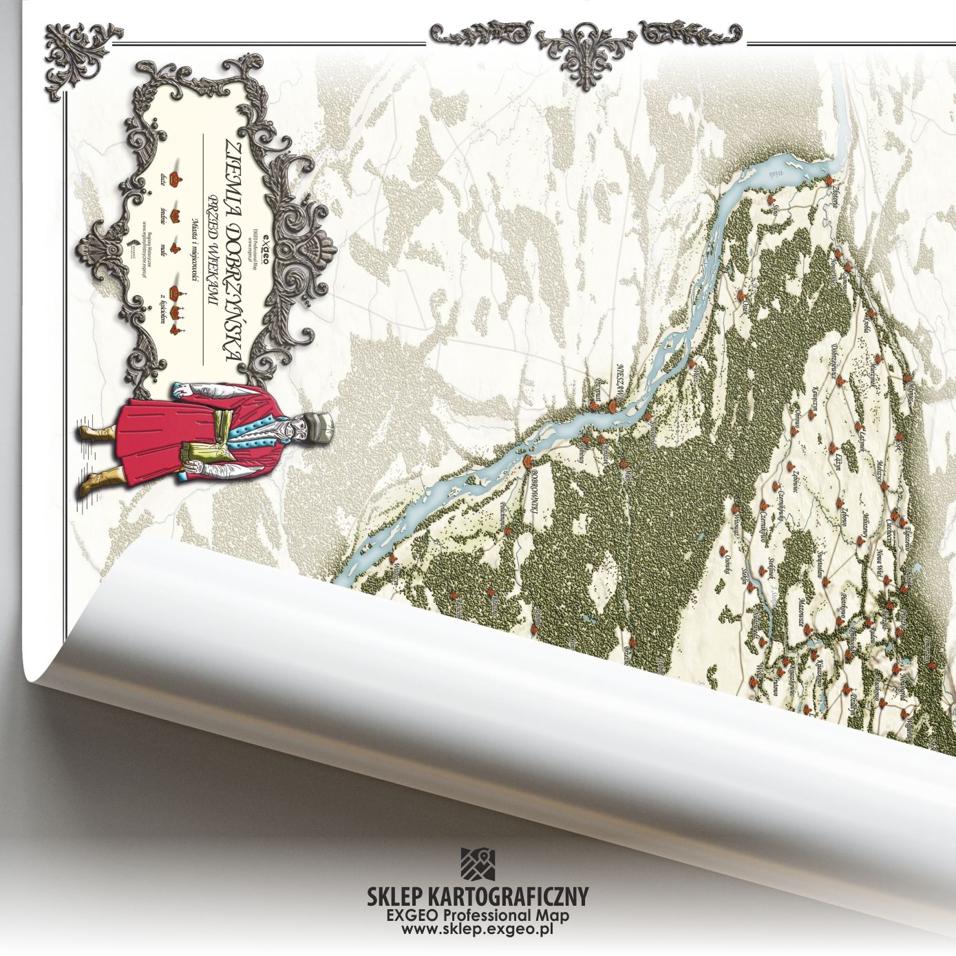 Ziemia dobrzyńska w dawnych wiekach | Mapa historyczna stylizowana