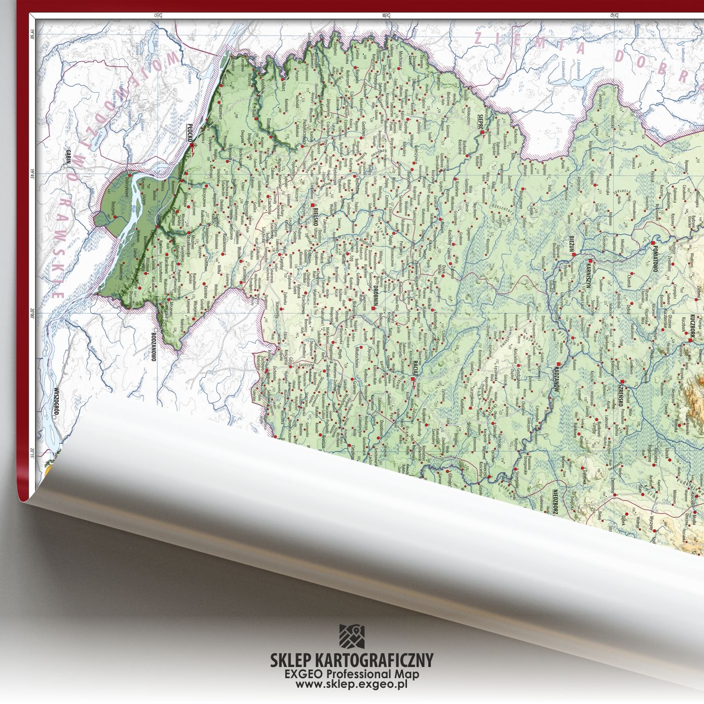 Województwo płockie w połowie XVI w. | Mapa historyczna