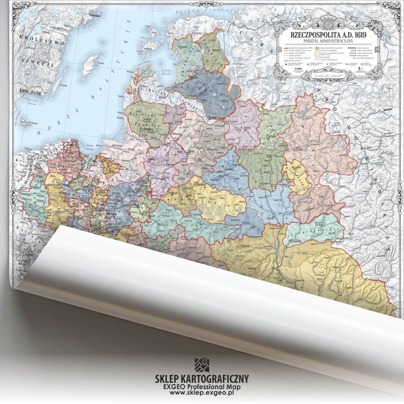 Rzeczpospolita Obojga Narodów A.D.1619. Podział administracyjny  (+ EBOOK)