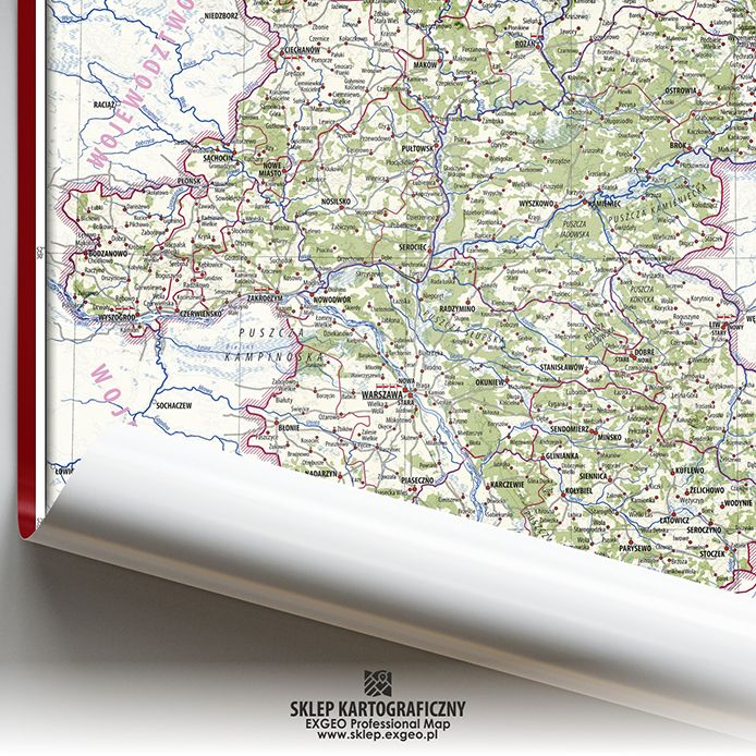Województwo mazowieckie w poł. XVI w. | Mapa historyczna