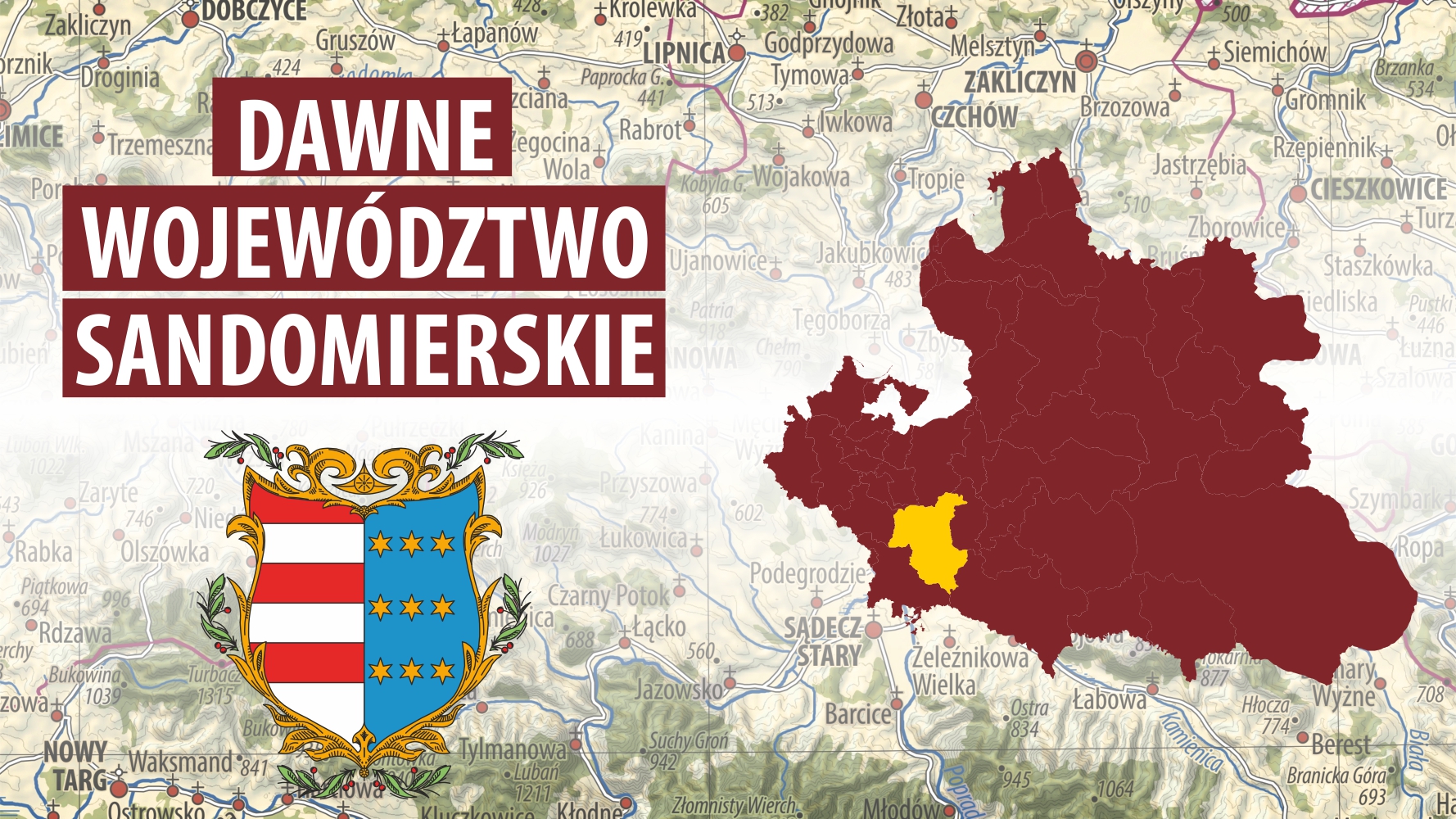 Województwo sandomierskie – mapa historyczna – VIDEO